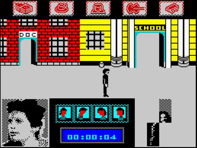 Back to the Future - ZX Spectrum game screenshot (1985) by Electric Dreams